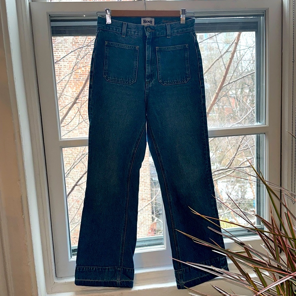 Rouje Belleville Size 26 Indigo Flare Hemmed